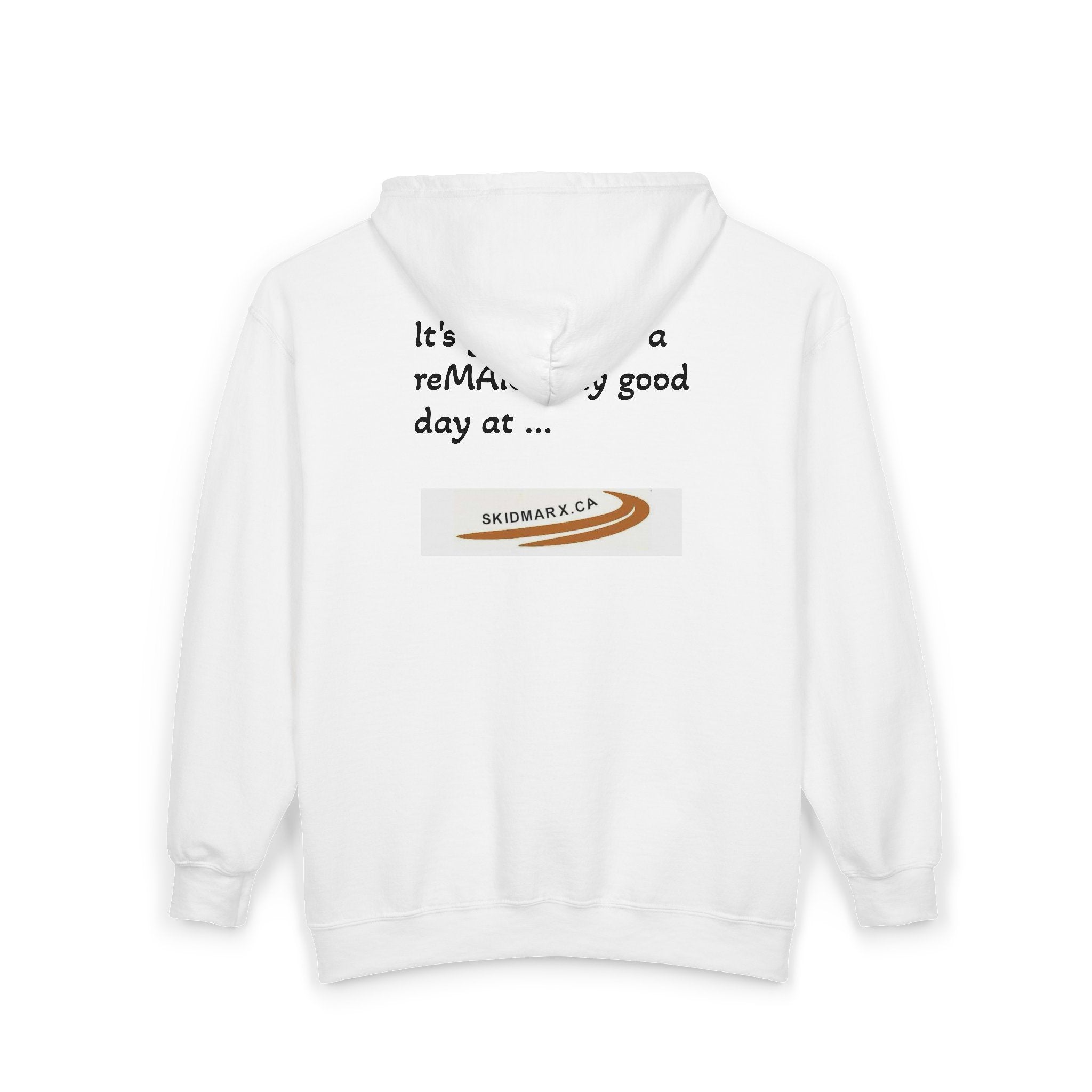 Zip Hoodie – Minimal Skateboard Logo "SKIDMARK.CA" Back Print