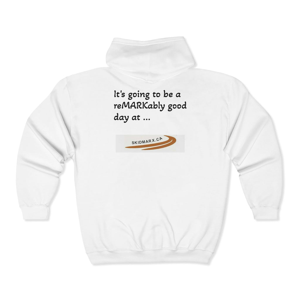 Zip Hoodie – Minimal Skateboard Logo "SKIDMARK.CA" Back Print